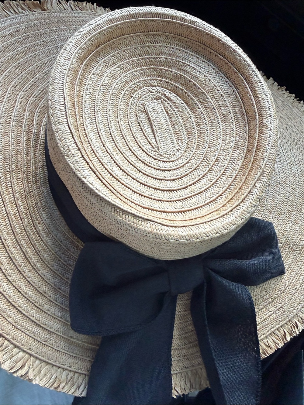Sun n Sand Women's Tan Paperbraid Floppy Hat with Black Band NWT - Picture 4 of 5